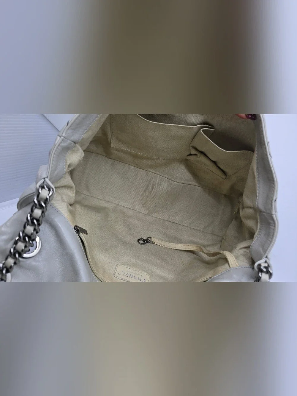 Chanel (2010) Glazed Goatskin Double Stitch Flap Maxi Bag